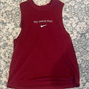 Nike Maroon Sleeveless Tank with White Swoosh
